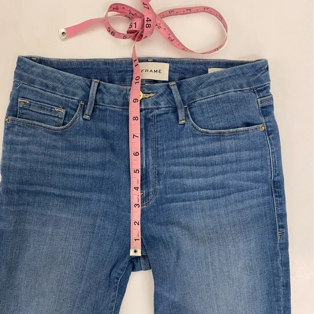 Frame || Le Crop Mini Boot Jeans‎ Stretch Slit Morongo Blue Wash 27 - Picture 8 of 9